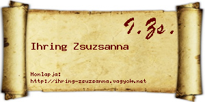 Ihring Zsuzsanna névjegykártya